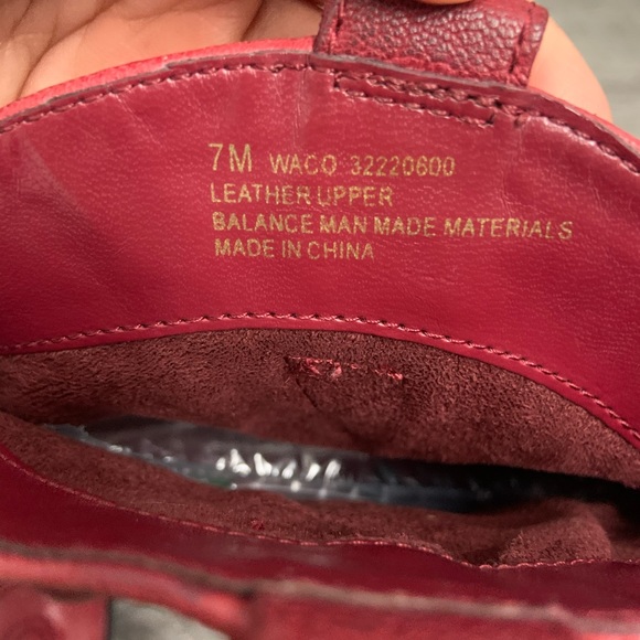 Franco Sarto Red Leather Pull Up Cowboy Booties 7M - Picture 7 of 8